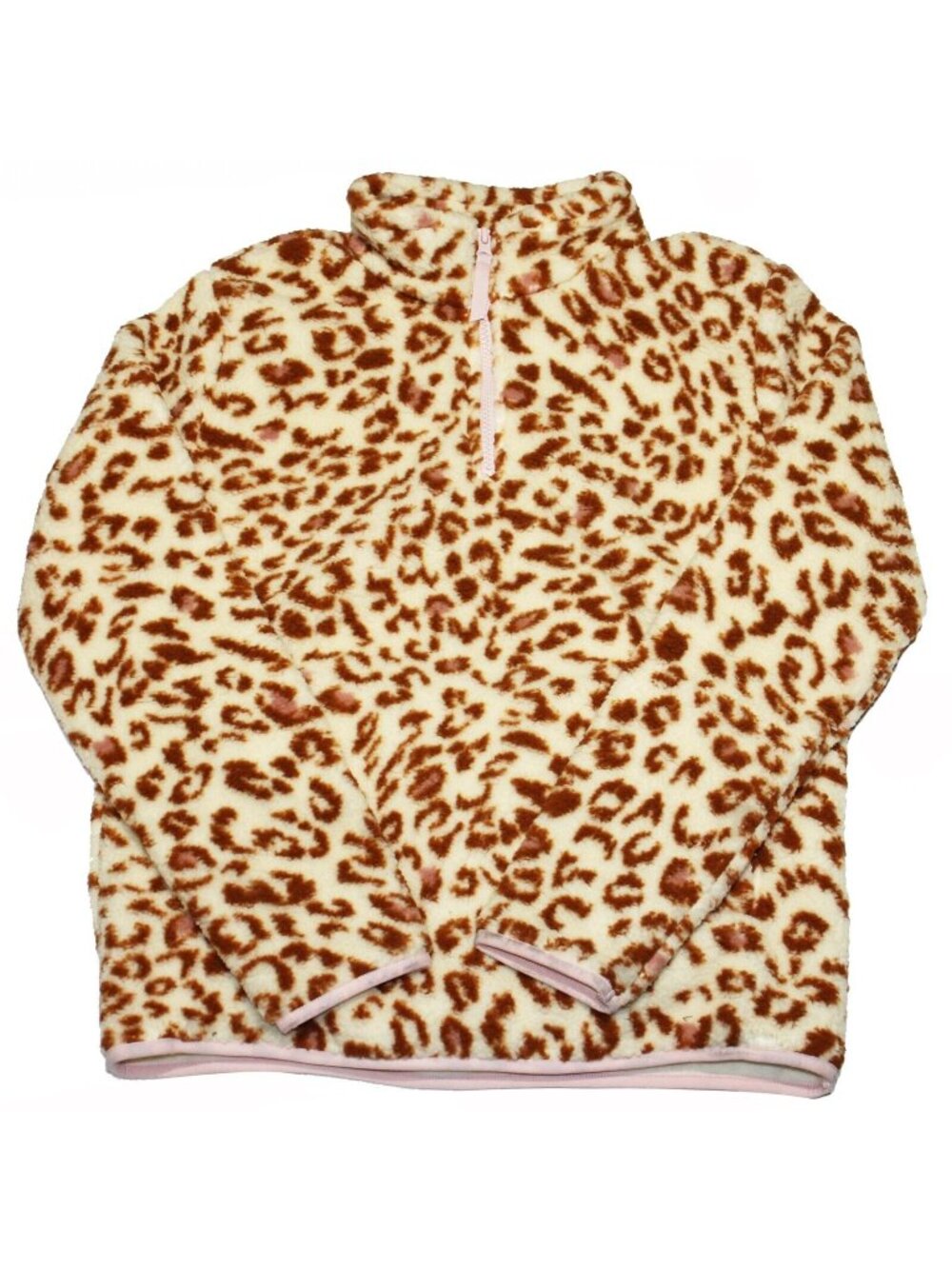 Girls Toddler Sherpa Fleece 1/4 Zip Jacket Sweater Size XXL Animal Print